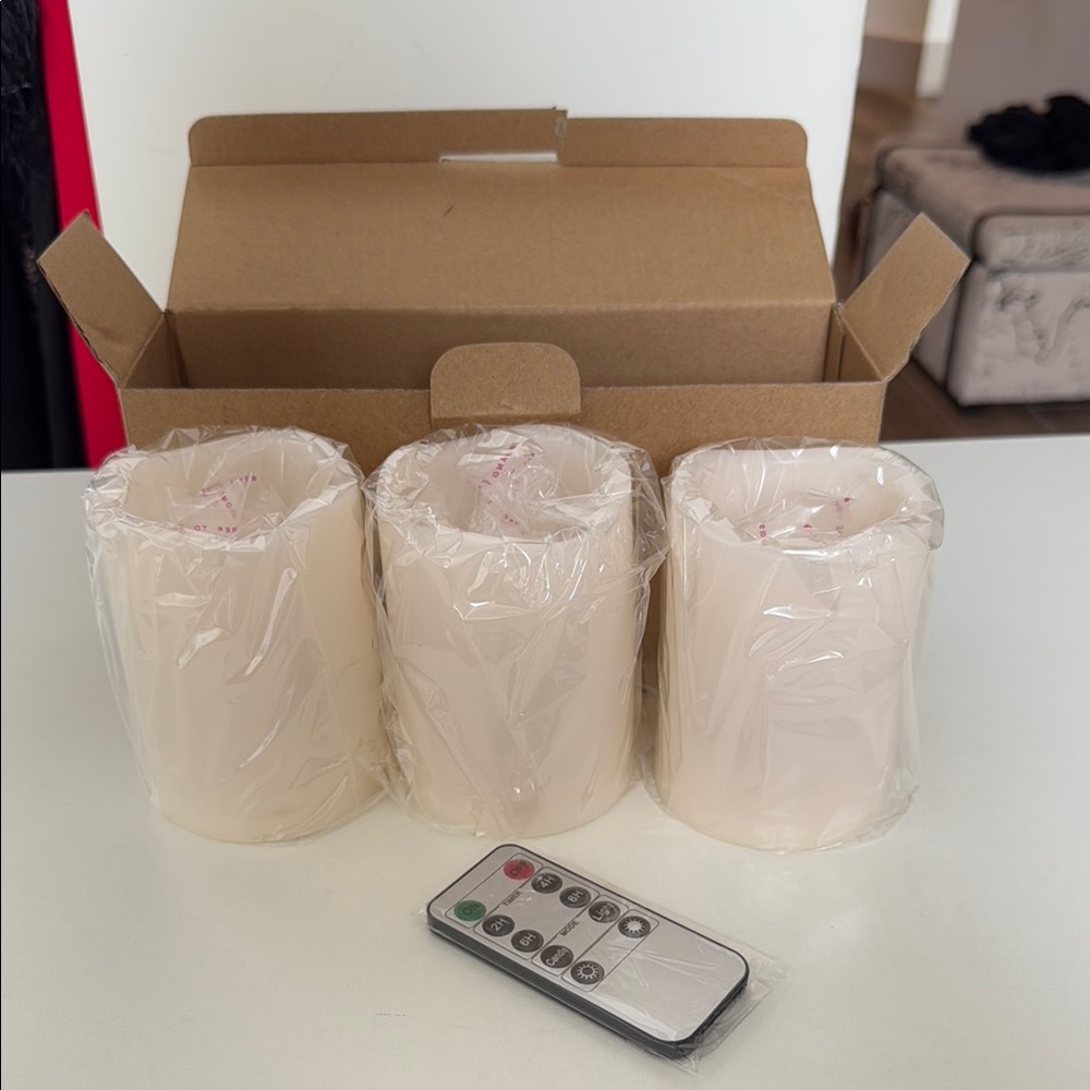 Set of Three LED Candles with Remote